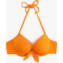 Koton Dokulu Boyundan Bağlamalı Push-Up Bikini Üstü