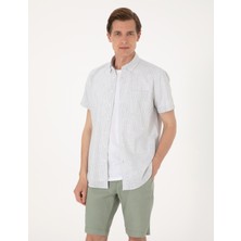 Pierre Cardin Erkek Haki Regular Fit Kısa Kollu Gömlek 50301548-VR027