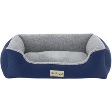 Pet Comfort Bravo Duo  Köpek Yatağı Mavi/Gri Peluş M 75x60cm