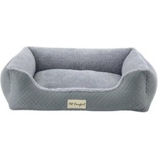 Pet Comfort Bravo Duo  Köpek Yatağı Gri/Gri Peluş M 75x60cm