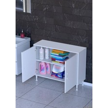 90X75X32,5 Cm’ Lik  2 Kapaklı 2 Göz Raf Organizatör Dolap Mutfak Dolabı Çok Amaçlı Dolap