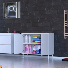 90X75X32,5 Cm’ Lik  2 Kapaklı 2 Göz Raf Organizatör Dolap Mutfak Dolabı Çok Amaçlı Dolap
