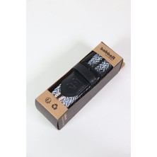 Elastik Örgü Unisex Kemer Indigo-Beyaz