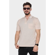 Erkek Baba Tişört Yakalı Cepli Desenli Model Klasik Kesim