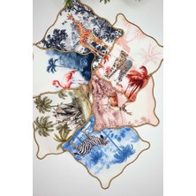 6'lı Jungle Serisi Uyumlu Sulu Boya Hayvan Desenli Nakışlı Kokteyl Peçeteleri