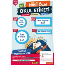 Okul Etiketi Mavi  Beyaz Çerçeve  Temalı Kalem Defter Etiketi Özel Isim Yazılabilen Etiket Seti - Isim ETIKETI-T1051-OE129