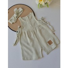 Mint Yandan Bağlamalı Kız Bebek Tulum