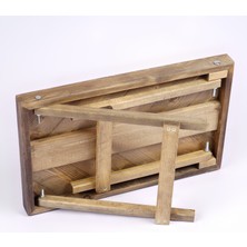 Woodensa Kamp Masası, Katlanabilir Model, Piknik ve Bahçe Masası, Balkon Masası 35X55 cm Ceviz