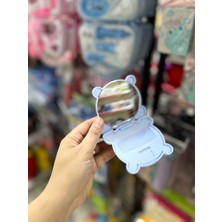 Ayıcıklı Figürlü Taşınabilir Makyaj Aynası Çanta Aynası ve Taraklı Cep Aynası Kapaklı