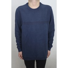 Santa Fistan Store Erkek Desenli Rahat Kalıp Bisiklet Yaka Selanik Kumaşlı Battal Kışlık Kazak