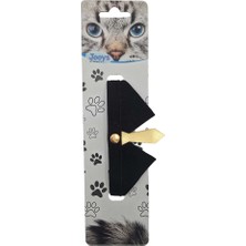 Jooys Kadife Zilli Kravatlı Kedi Boyun Tasması Siyah