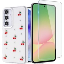 Teleplus Samsung Galaxy S25 Plus Kılıf Kutup Desenli Kiraz Kapak + Nano Ekran Koruyucu