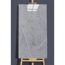 BienHome 30X60 cm Gri Mermer Desenli Kendinden Yapışkanlı Seramik Köpük Banyo Wc Kaplama Pvc Duvar Paneli