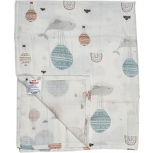 Beberotti 2'li Müslin Örtü %100 Pamuk 75X90 cm - Air Balloons Gri