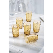 Akrilik Amber 6'lı Kısa Bardak & Su Meşrubat Kahve Yanı Bardağı 400 ml ( Cam Değildir )
