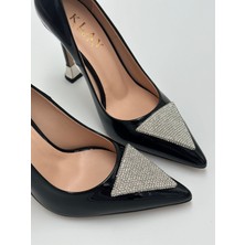 Hakiki Deri Taşlı Kadın Stiletto