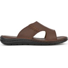 Ziya, Erkek Hakiki Deri Konfor Terlik 1511052Z0321 Kahve