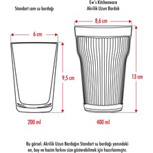 Akrilik Lacivert Tekli Uzun Bardak & Su Meşrubat Bardağı 400 ml ( Cam Değildir )