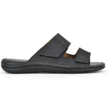 Ziya, Erkek Hakiki Deri Konfor Terlik 1511052Z0315 Siyah