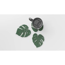 Waveora Monstera Bardak Altlığı 3 Lü Yaprak Set