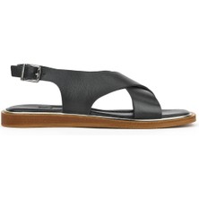 Ziya, Kadın Hakiki Deri Sandalet 1511032Z11500 Siyah