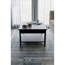 Siyah Sole Orta Sehpa 60X90X45 Alt Büyük Raflı