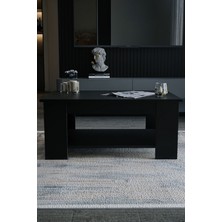 Siyah Sole Orta Sehpa 60X90X45 Alt Büyük Raflı