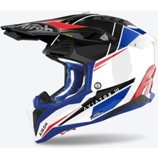 Aıroh Avıator 3 Push Blue Red Gloss Kask