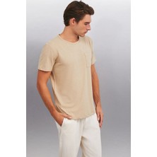 Grimelange CONNER Erkek Oversize Bej T-Shirt