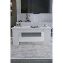 Beyaz Sole Orta Sehpa 60X90X45 Alt Büyük Raflı