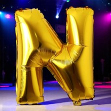 Vıp Yüksek Kalite 1 Metre Gold N Harfi Folyo Balon Gold N Harf Balon Helyum Gazına Uçan Balona Uygun