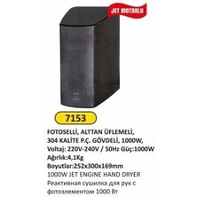 El Kurutma Makinası Jet Motorlu Paslanmaz Siyah