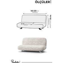 Paulato Lastikli Esnek ve Yıkanabilir Kolçaksız 3 Kişilik Koltuk Örtüsü Kanepe Kılıfı - Beyaz