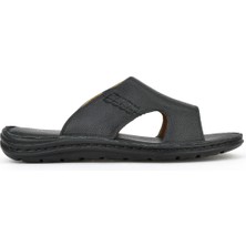 Ziya, Erkek Hakiki Deri Konfor Terlik 1511052Z0321 Siyah