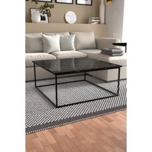 Martina Orta Sehpa | Mat - Mermer Desenli | 90X90X40 cm