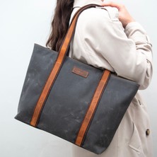 Design 05 Kanvas Kumaş - Deri Kadın Haki Omuz Çanta