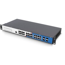Longlıne LNGIWF24GT-M 4×10GBASE-X Sfp+ SLOT+24×1000BASE-T RJ45 Port Single POWER，AC220V With Layer 3 Management No Fans , Support Static Routing Rıp Endüstriyel Switch