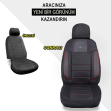 Her Araca Uyumlu Oto Koltuk Kılıfı Seti - Violet Serisi Siyah/kırmızı