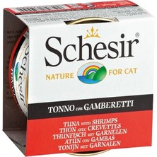 Schesir Ton Balıklı ve Karidesli Jöleli Konserve Kedi Maması 85 gr