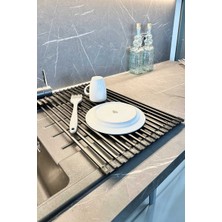 Primanova Lavabo Üstü Katlanabilen Nihale Bulaşıklık Paslanmaz Aluminyum - Siyah