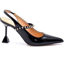 Fıg Siyah Rugan Kadın Stiletto & Abiye