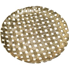 Döküm Hasır Örgü Altın Sarı Tabak