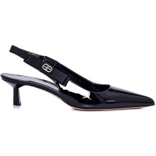 Javana Siyah Rugan Kadın Stiletto & Abiye