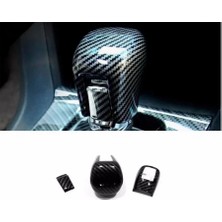 Honda Civic Fc5 Fk7 Uyumlu Karbon Desenli Vites Topuzu Tam Kaplama 3'lü Set