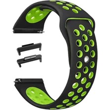 Teleplus Huawei Watch Fit 4 Kordon Delikli Çift Renk Silikon Yeşil