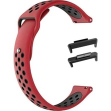 Teleplus Huawei Watch Fit 4 Pro Kordon Delikli Çift Renk Silikon Kırmızı