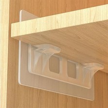 Buffer® Dolap Içi Raflar Için 4'lü Plastik Güçlü Yapışkanlı Raf Destek Aparatı