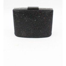 064 380 Siyah Kristal Taşlı Abiye Çanta Clutch Gece Çantası