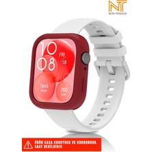 Huawei Watch Fit 3 Uyumlu Yumuşak Renkli Silikon Kasa Koruyucu Jel Silikon Kordon (Set)