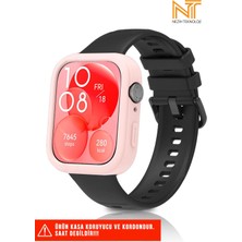 Huawei Watch Fit 3 Uyumlu Yumuşak Renkli Silikon Kasa Koruyucu Jel Silikon Kordon (Set)